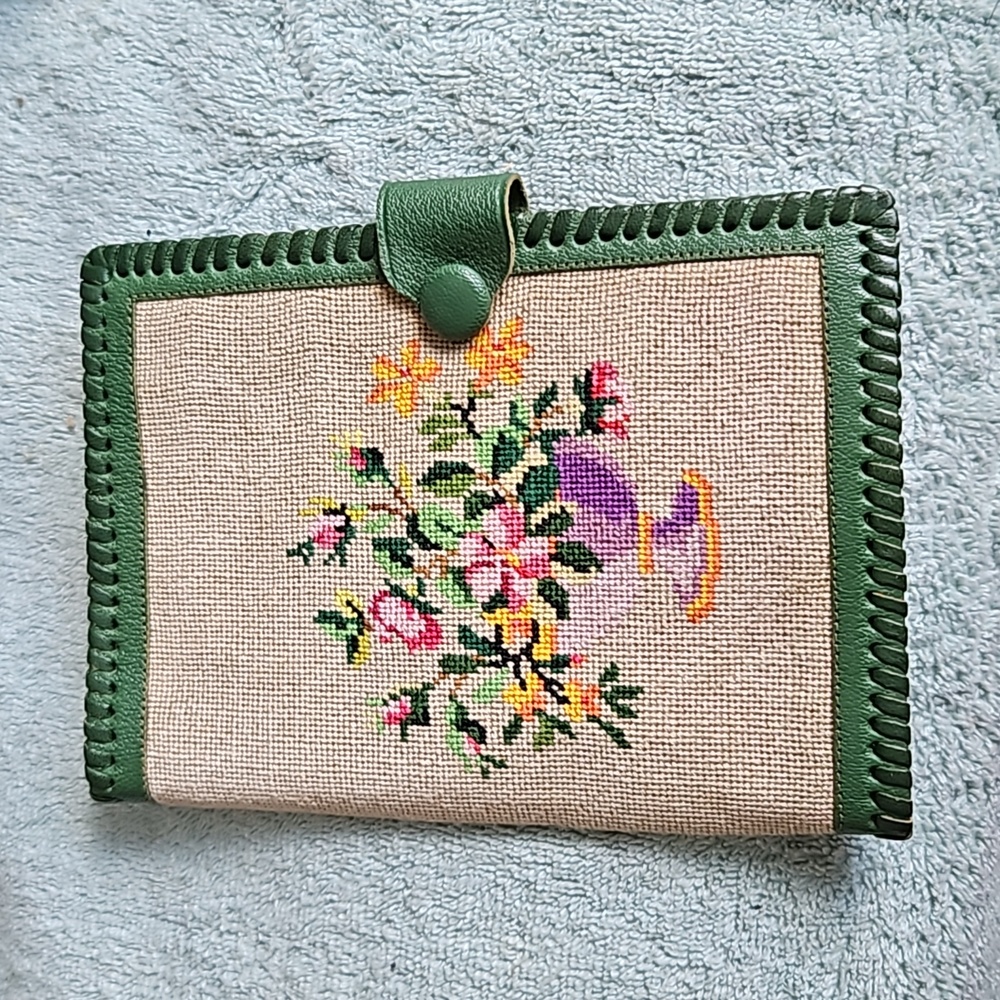 Handmade Needlepoint Wallet Notepad Holder 5x7